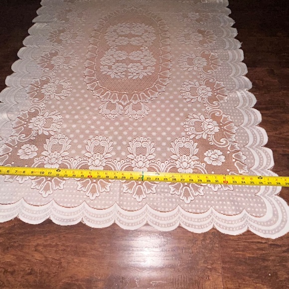 Vintage Reversible Lace tablecloth 57”x38” - Picture 2 of 3